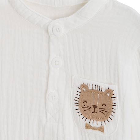 Chemise bébé en gaze de coton auguste Ecru 4 - vertbaudet enfant 