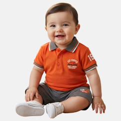 -Ensemble polo et short  bébé   garçon imprimé  col chemise