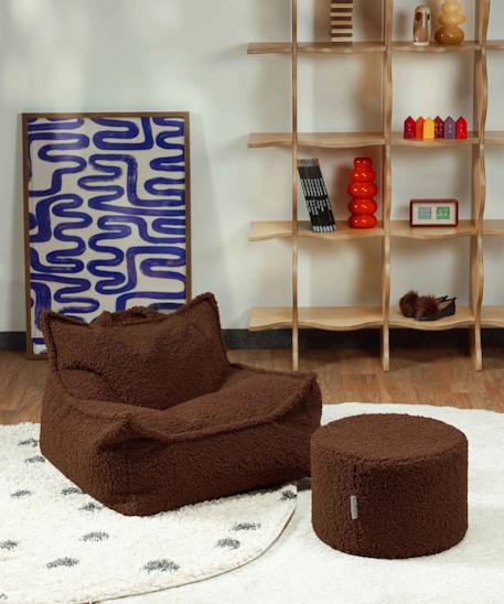 Pouf enfant en teddy Biscuit+Cream white+Guava+Maple+Matcha+Warm hazel 33 - vertbaudet enfant 