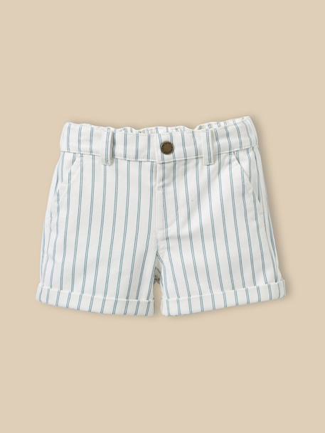 Short rayé bébé Rayure bleu/ecru 1 - vertbaudet enfant 