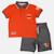 Ensemble polo et short  bébé   garçon imprimé  col chemise Bleu+Kaki+Orange 15 - vertbaudet enfant 