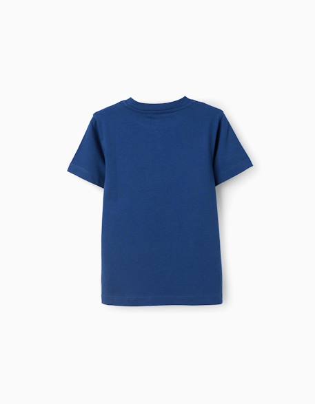 T-shirt en coton avec imprimé sculpture Bleu foncé 2 - vertbaudet enfant 