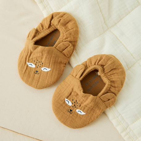 Chaussons bébé en gaze de coton gabin Ocre 4 - vertbaudet enfant 
