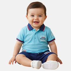 -Ensemble polo et short  bébé   garçon imprimé  col chemise