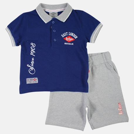Ensemble polo et short bébé garçon été Gris+Marine 9 - vertbaudet enfant 