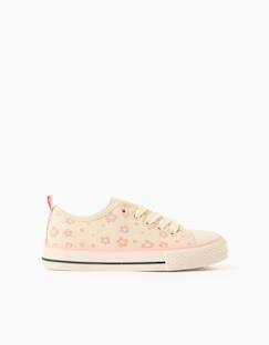 Chaussures-Baskets en toile avec motif floral et lacets