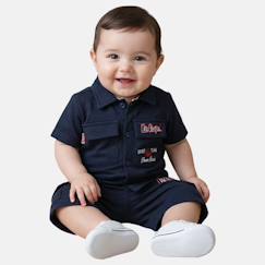 -Ensemble chemiser et short  bébé   garçon imprimé  col chemise