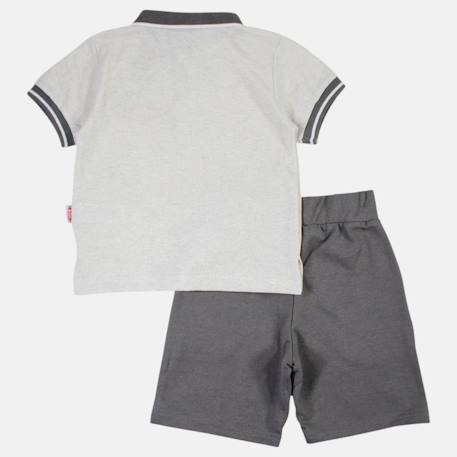 Ensemble polo et short bébé garçon été Gris+Marine 4 - vertbaudet enfant 