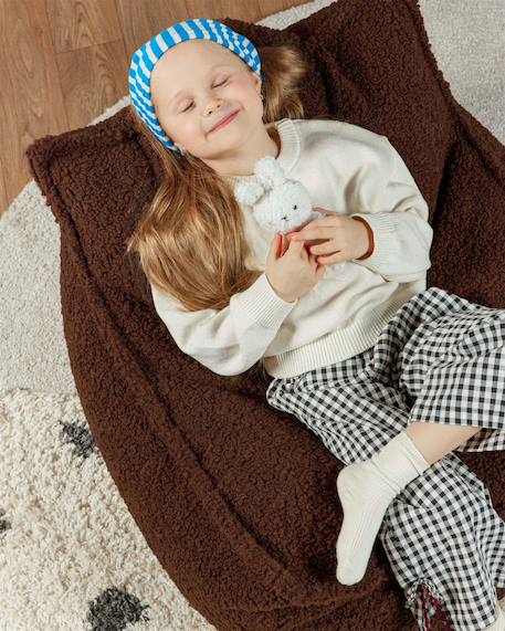 Pouf poire chambre enfant - fauteuil comfortable en teddy Biscuit+Cream white+Guava+Maple+Matcha+Warm hazel 34 - vertbaudet enfant 