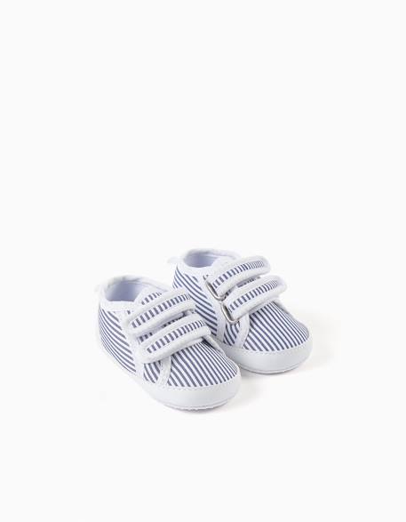 Baskets en toile à rayures Bleu foncé 1 - vertbaudet enfant 