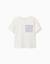 T-shirt en coton avec poche brodée Beige clair+Marrón 1 - vertbaudet enfant 