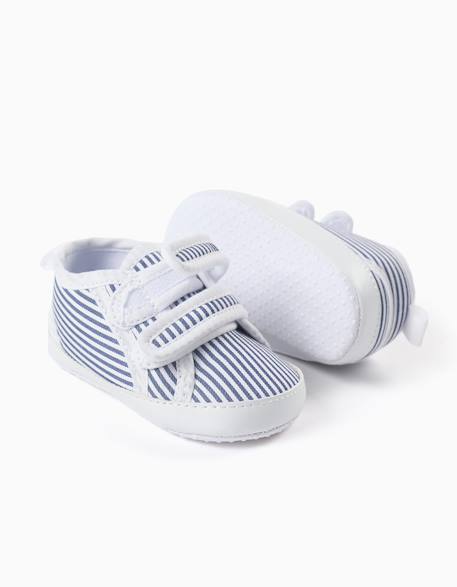 Baskets en toile à rayures Bleu foncé 3 - vertbaudet enfant 