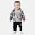 Ensemble bébé t-shirt manches longues avec veste et pantalon Gris+Rouge 2 - vertbaudet enfant 