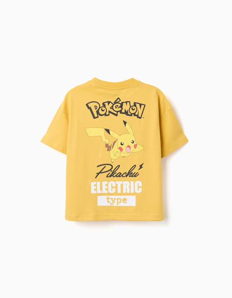 T-shirt en coton avec imprimés pikachu Jaune foncé 2 - vertbaudet enfant 