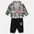Ensemble bébé t-shirt manches longues avec veste et pantalon Gris+Rouge 6 - vertbaudet enfant 