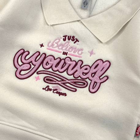 Sweat fille imprimé Blanc+Rose+Vert 5 - vertbaudet enfant 