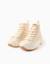 Baskets montantes en toile à motif floral Blanc 3 - vertbaudet enfant 