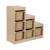Meuble de rangement enfant escalier 6 bacs de rangement décor bois naturel - sora Beige+Vert de gris 2 - vertbaudet enfant 