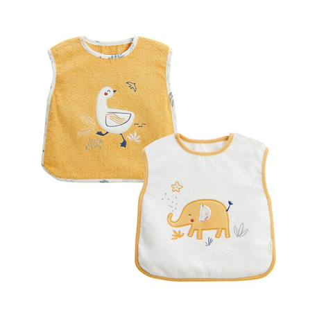 Lot de 2 bavoirs bébé hawaiki Ocre 2 - vertbaudet enfant 