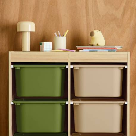 Meuble de rangement enfant 6 bacs de rangement en plastique colorés - sora Moutarde+Vert olive 10 - vertbaudet enfant 