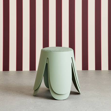 Lot de 2 tabourets empilables enfant polypropylène et bouclette texturée - niki kids Beige+Moutarde+Noir+Rose pâle+Terracotta+Vert céladon 36 - vertbaudet enfant 