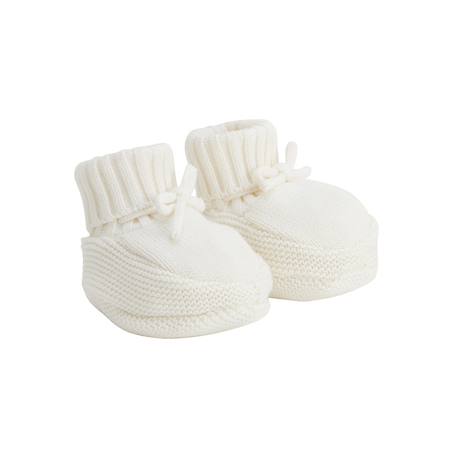 Turban bébé et chaussons en tricot hello baby Ecru 4 - vertbaudet enfant 