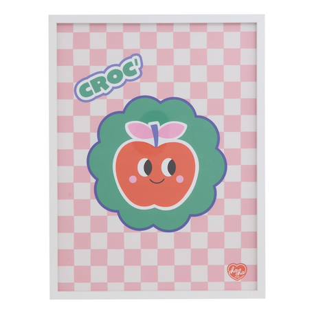Toile imprimée avec cadre - cha cha pop Bleu+Rose 6 - vertbaudet enfant 