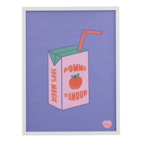Toile imprimée avec cadre - cha cha pop Bleu+Rose 2 - vertbaudet enfant 