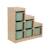 Meuble de rangement enfant escalier 6 bacs de rangement décor bois naturel - sora Beige+Vert de gris 8 - vertbaudet enfant 