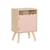 Table de chevet enfant décor bois 1 porte, pieds bois de pin - 34 x 23,5 x 52 cm  - azur Blanc+Naturel+Rose+Vert 14 - vertbaudet enfant 