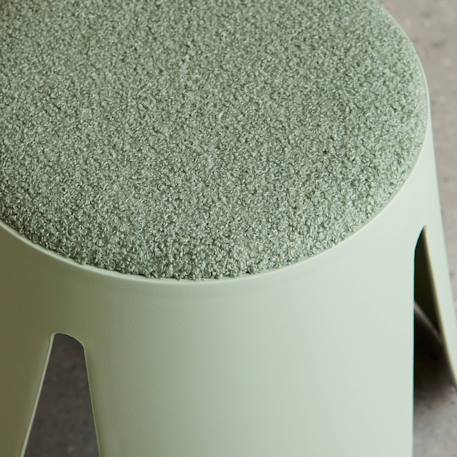 Lot de 2 tabourets empilables enfant polypropylène et bouclette texturée - niki kids Beige+Moutarde+Noir+Rose pâle+Terracotta+Vert céladon 33 - vertbaudet enfant 