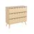 Commode enfant décor bois 3 tiroirs, pieds bois de pin - 80 x 30 x 79 cm - azur Naturel+Rose+Vert 2 - vertbaudet enfant 