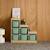 Meuble de rangement enfant escalier 6 bacs de rangement décor bois naturel - sora Beige+Vert de gris 7 - vertbaudet enfant 