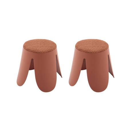 Lot de 2 tabourets empilables enfant polypropylène et bouclette texturée - niki kids Beige+Moutarde+Noir+Rose pâle+Terracotta+Vert céladon 26 - vertbaudet enfant 