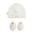 Turban bébé et chaussons en tricot hello baby Ecru 2 - vertbaudet enfant 