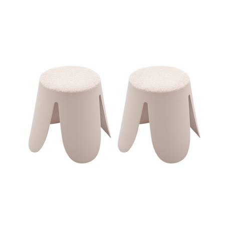 Lot de 2 tabourets empilables enfant polypropylène et bouclette texturée - niki kids Beige+Moutarde+Noir+Rose pâle+Terracotta+Vert céladon 2 - vertbaudet enfant 