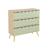 Commode enfant décor bois 3 tiroirs, pieds bois de pin - 80 x 30 x 79 cm - azur Naturel+Rose+Vert 14 - vertbaudet enfant 
