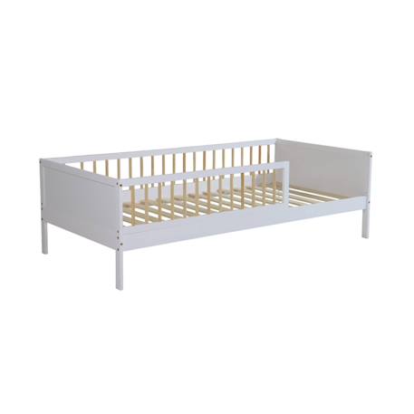 Lit enfant 90 x 190 cm pin naturel sommier à lattes inclus vert et blanc - elio Blanc+Vert 2 - vertbaudet enfant 