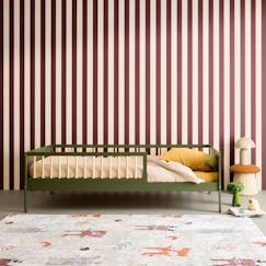 Chambre et rangement-Lit enfant 90 x 190 cm pin naturel sommier à lattes inclus vert et blanc - elio