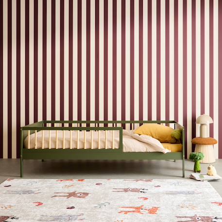 Lit enfant 90 x 190 cm pin naturel sommier à lattes inclus vert et blanc - elio Blanc+Vert 7 - vertbaudet enfant 
