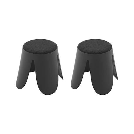 Lot de 2 tabourets empilables enfant polypropylène et bouclette texturée - niki kids Beige+Moutarde+Noir+Rose pâle+Terracotta+Vert céladon 14 - vertbaudet enfant 
