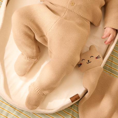 Doudou en tricot hello baby Sable 5 - vertbaudet enfant 