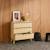 Commode enfant décor bois 3 tiroirs, pieds bois de pin - 80 x 30 x 79 cm - azur Naturel+Rose+Vert 5 - vertbaudet enfant 
