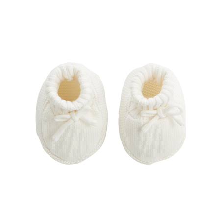 Turban bébé et chaussons en tricot hello baby Ecru 3 - vertbaudet enfant 