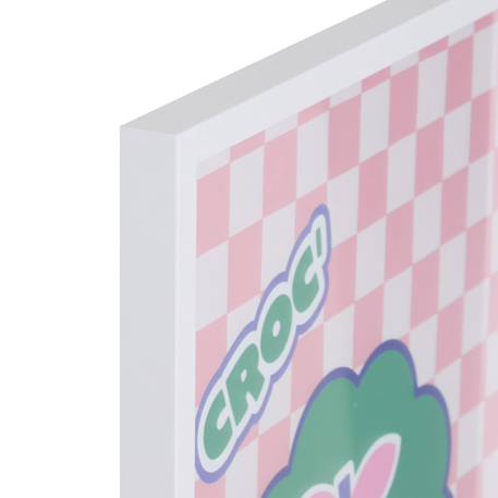 Toile imprimée avec cadre - cha cha pop Bleu+Rose 4 - vertbaudet enfant 