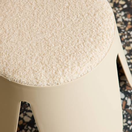 Lot de 2 tabourets empilables enfant polypropylène et bouclette texturée - niki kids Beige+Moutarde+Noir+Rose pâle+Terracotta+Vert céladon 6 - vertbaudet enfant 