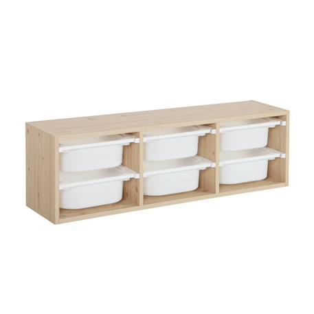 Meuble de rangement pour enfant, 6 bacs en plastique Naturel 2 - vertbaudet enfant 
