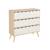 Commode enfant décor bois 3 tiroirs, pieds bois de pin - 80 x 30 x 79 cm - azur Blanc+Naturel+Rose+Vert 2 - vertbaudet enfant 