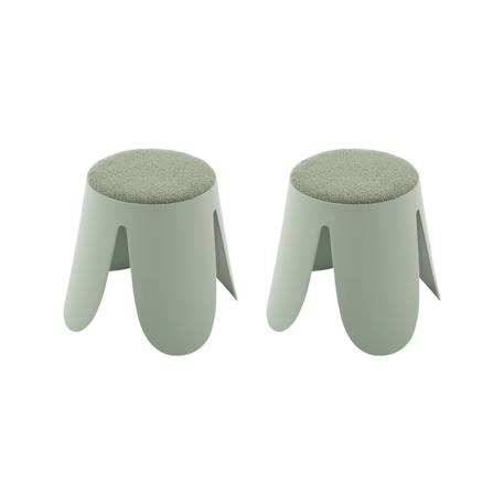 Lot de 2 tabourets empilables enfant polypropylène et bouclette texturée - niki kids Beige+Moutarde+Noir+Rose pâle+Terracotta+Vert céladon 32 - vertbaudet enfant 