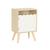 Table de chevet enfant décor bois 1 porte, pieds bois de pin - 34 x 23,5 x 52 cm  - azur Blanc+Naturel+Rose+Vert 2 - vertbaudet enfant 